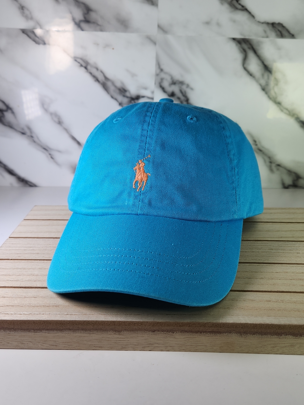 Ralph Lauren Polo Cap. Embroidered Logo Baseball Hat Blue